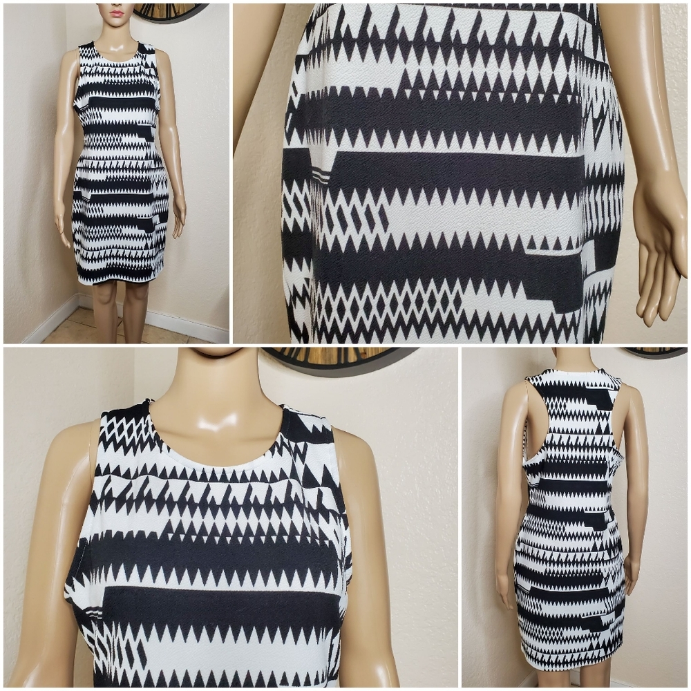 Short Black and White Dress - Size XL